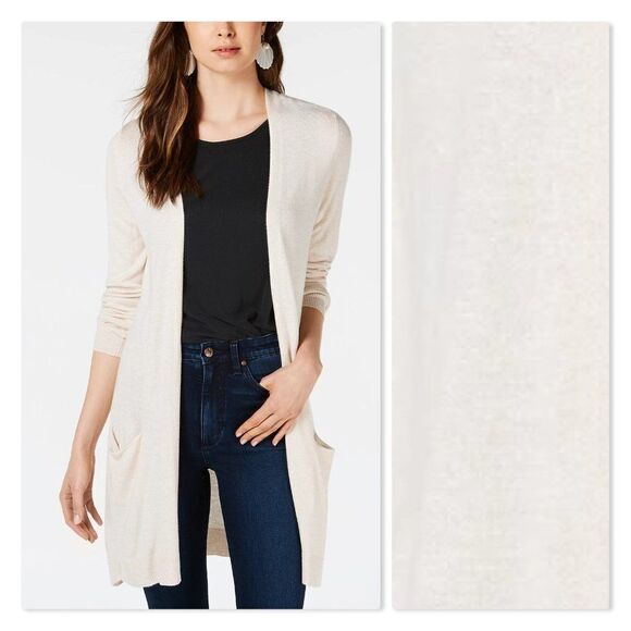 Maison Jules Long Open-Front Jersey Cardigan Sweater size Medium - NEW - Picture 1 of 11